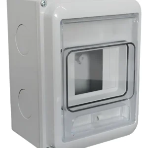 Caja P/TM Pilar IP65 4 Mod DIN C/Tapa Transp.