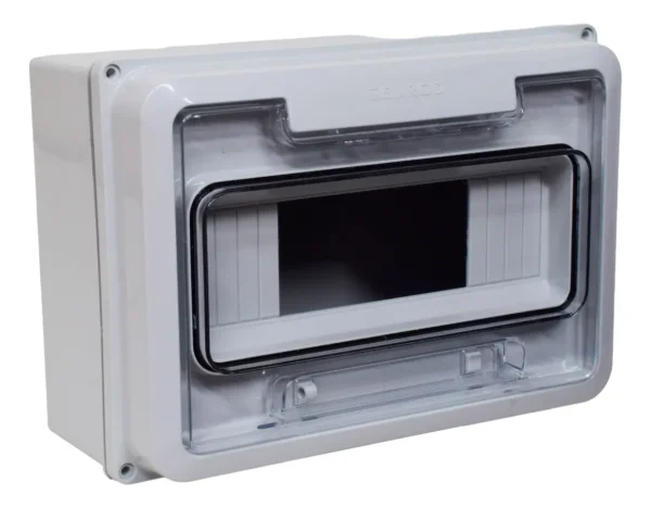 Caja P/TM Pilar IP65 9 Mod DIN C/Tapa Transp.