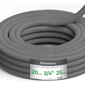 Caño Corrugado Ign. Semi-Pes Gris 20mm x25Mts
