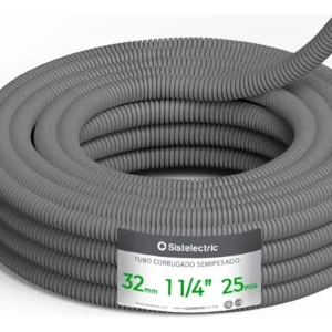 Caño Corrugado Ign. Semi-Pes Gris 32mm x25Mts