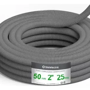 Caño Corrugado Ign. Semi-Pes Gris 50mm x25Mts