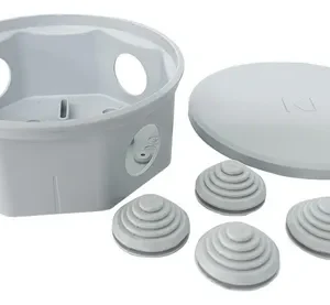 Caja de Paso IP40 C/Tapa Circular Gris C/Aguj.