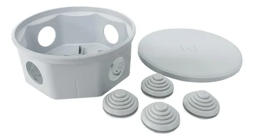 Caja de Paso IP40 C/Tapa Circular Gris C/Aguj.