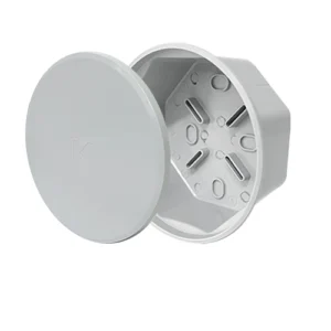 Caja de Paso IP40 C/Tapa Circular Gris Ciega