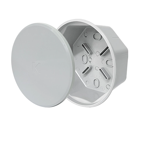 Caja de Paso IP40 C/Tapa Circular Gris Ciega