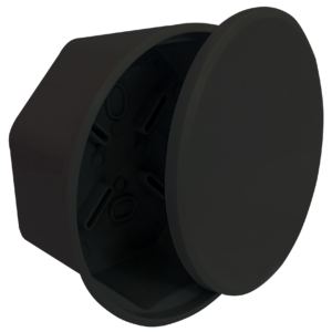 Caja de Paso IP40 C/Tapa Circular Negra Ciega