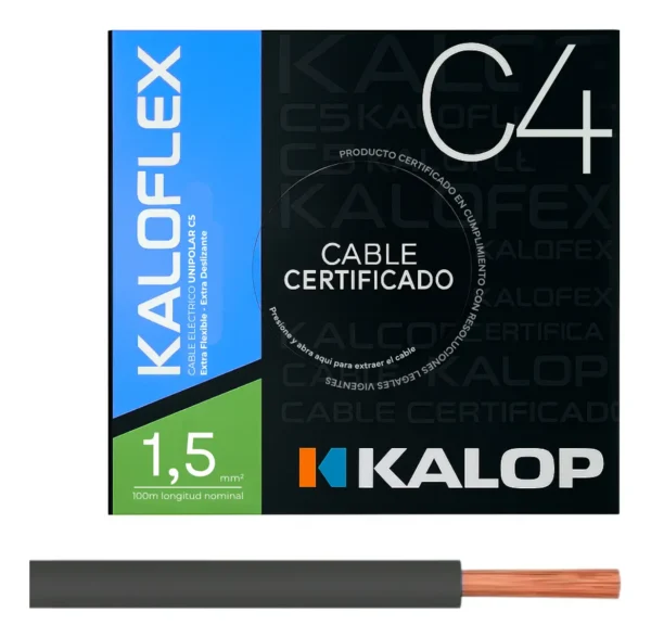 Cable Unipolar IRAM C4 01,50mm Neg x100Mts