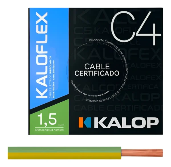 Cable Unipolar IRAM C4 01,50mm V/A x100Mts