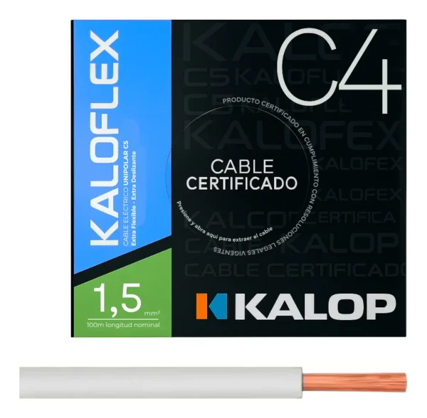 Cable Unipolar IRAM C4 01,50mm Bla x100Mts