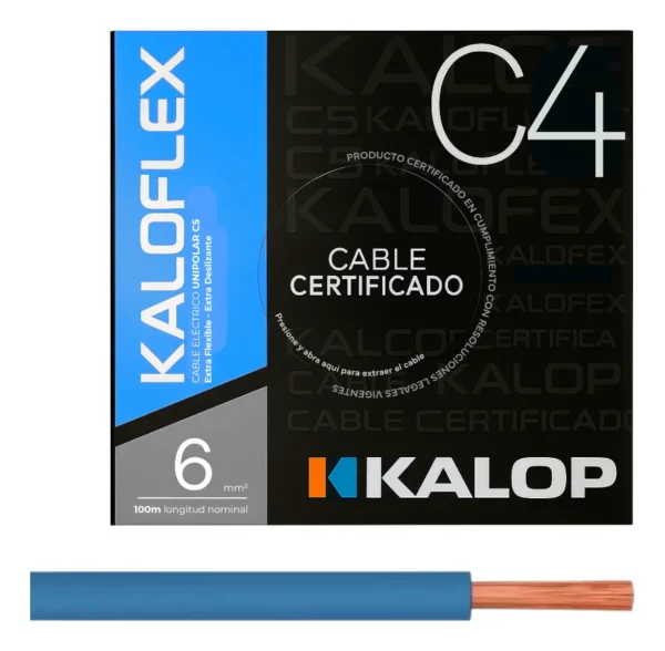 Cable Unipolar IRAM C4 06,00mm Cel x100Mts