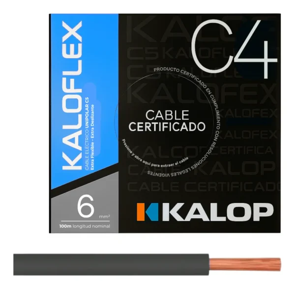 Cable Unipolar IRAM C4 06,00mm Neg x100Mts