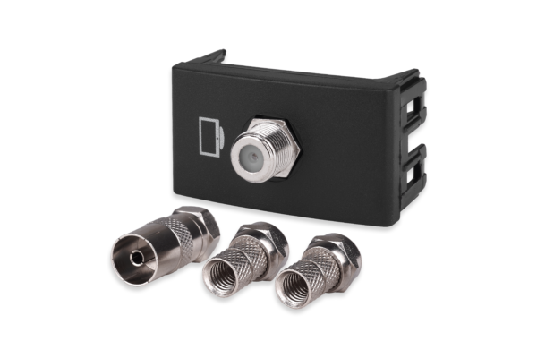 Mod. CATV Divisor Incorporado Negro