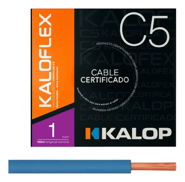 Cable Unipolar IRAM C5 01,00mm Cel x100Mts