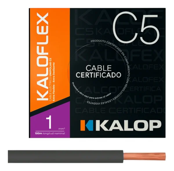 Cable Unipolar IRAM C5 01,00mm Neg x100Mts