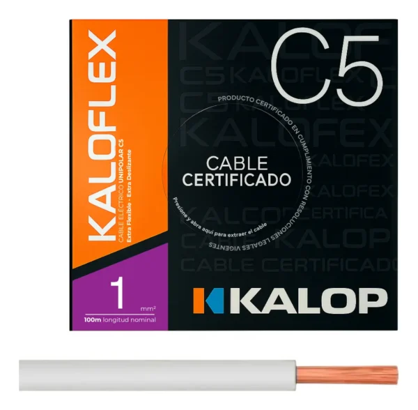 Cable Unipolar IRAM C5 01,00mm Bla x100Mts