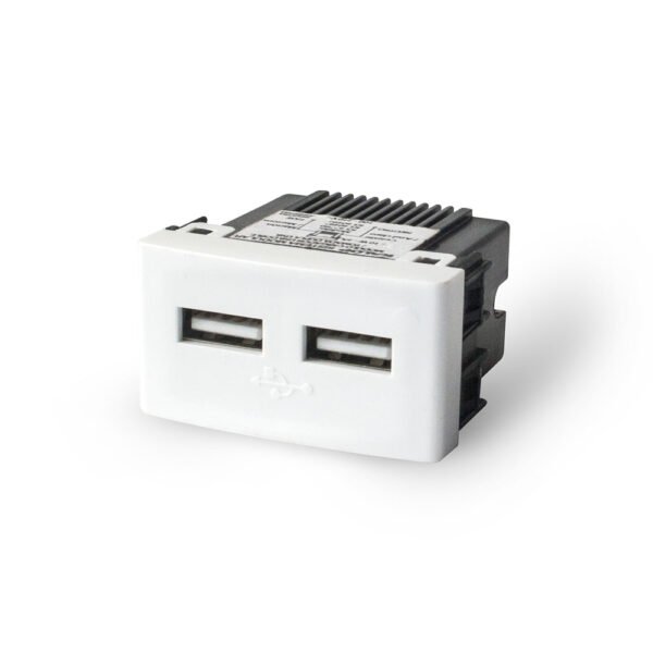 Mod. Cargador USB Doble 5Vcc 2A Blanco
