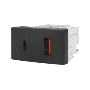 Mod. Cargador USB Doble A+C 30w Negro